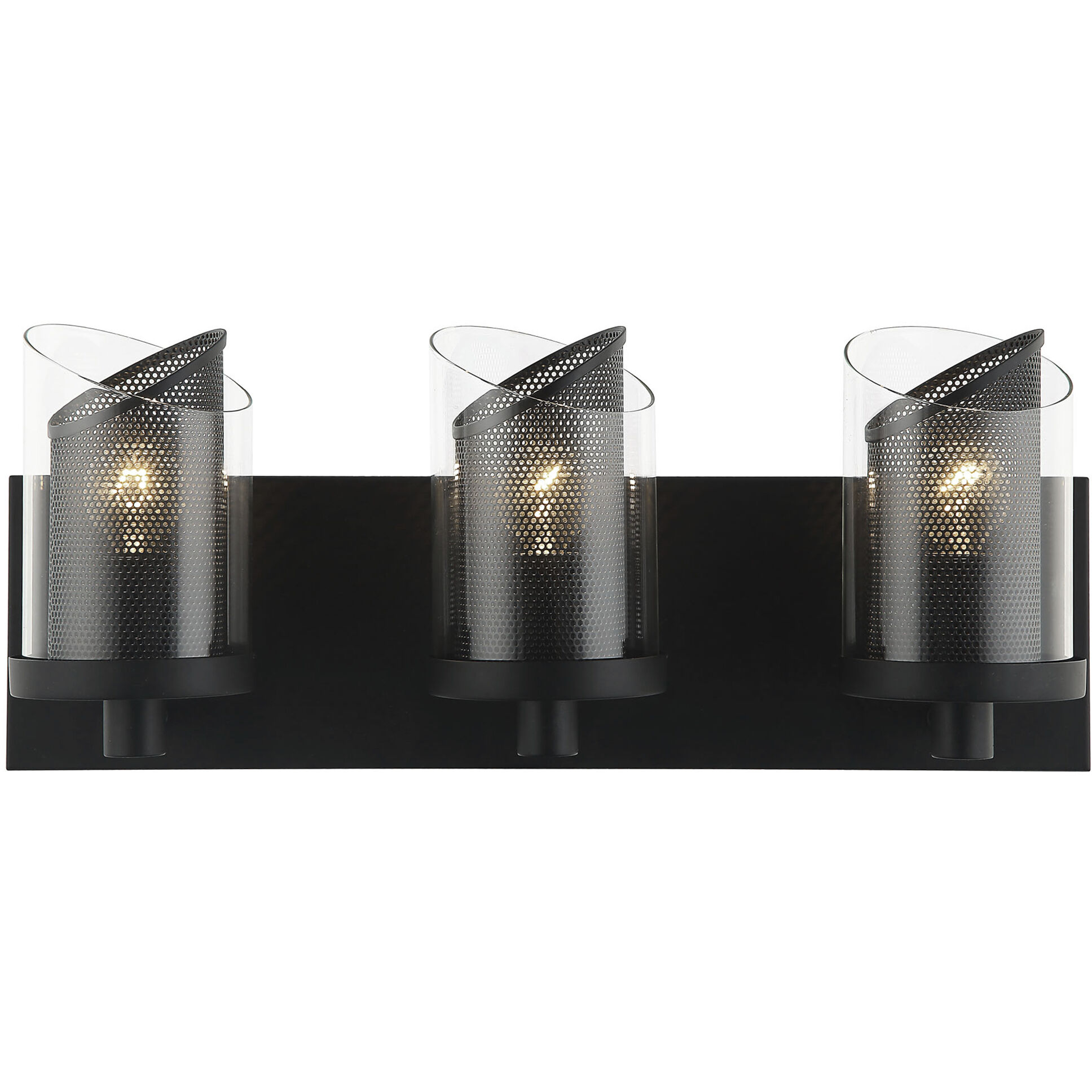 So Inclined 3 Light 18 inch Black Bath Vanity Wall Light