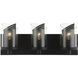 So Inclined 3 Light 18 inch Black Bath Vanity Wall Light