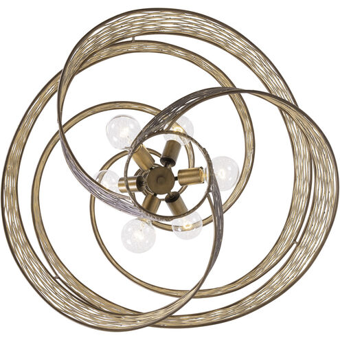 Flow 6 Light 26 inch Hammered Ore Pendant Ceiling Light