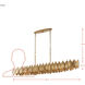 Petal Reign 8 Light 60 inch Brass Kisser Linear Pendant Ceiling Light