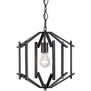 Offset 1 Light 12 inch Forged Iron Pendant Ceiling Light