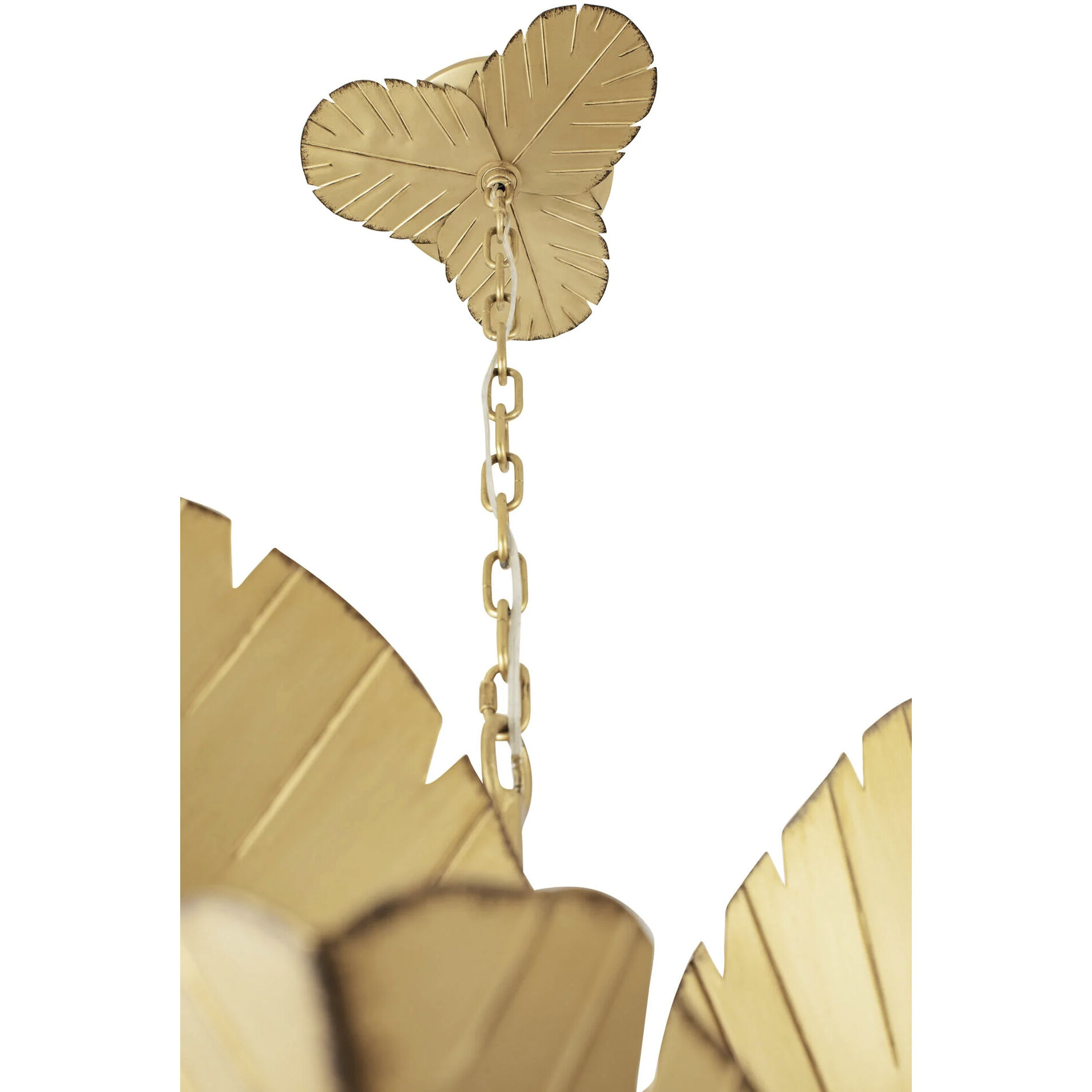 Banana Leaf 12 Light 44 inch Gold Chandelier Ceiling Light