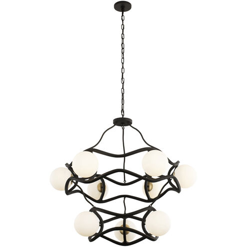 Black Betty 9 Light 36 inch Carbon and French Gold Chandelier Ceiling Light