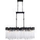 Matrix 8 Light 48.25 inch Matte Black and French Gold Linear Pendant Ceiling Light in Matte Black/French Gold