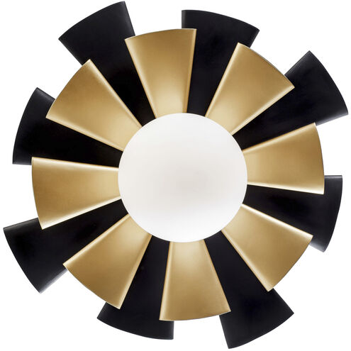 Daphne 1 Light 18 inch Matte Black and French Gold Convertible Flush Mount Ceiling Light