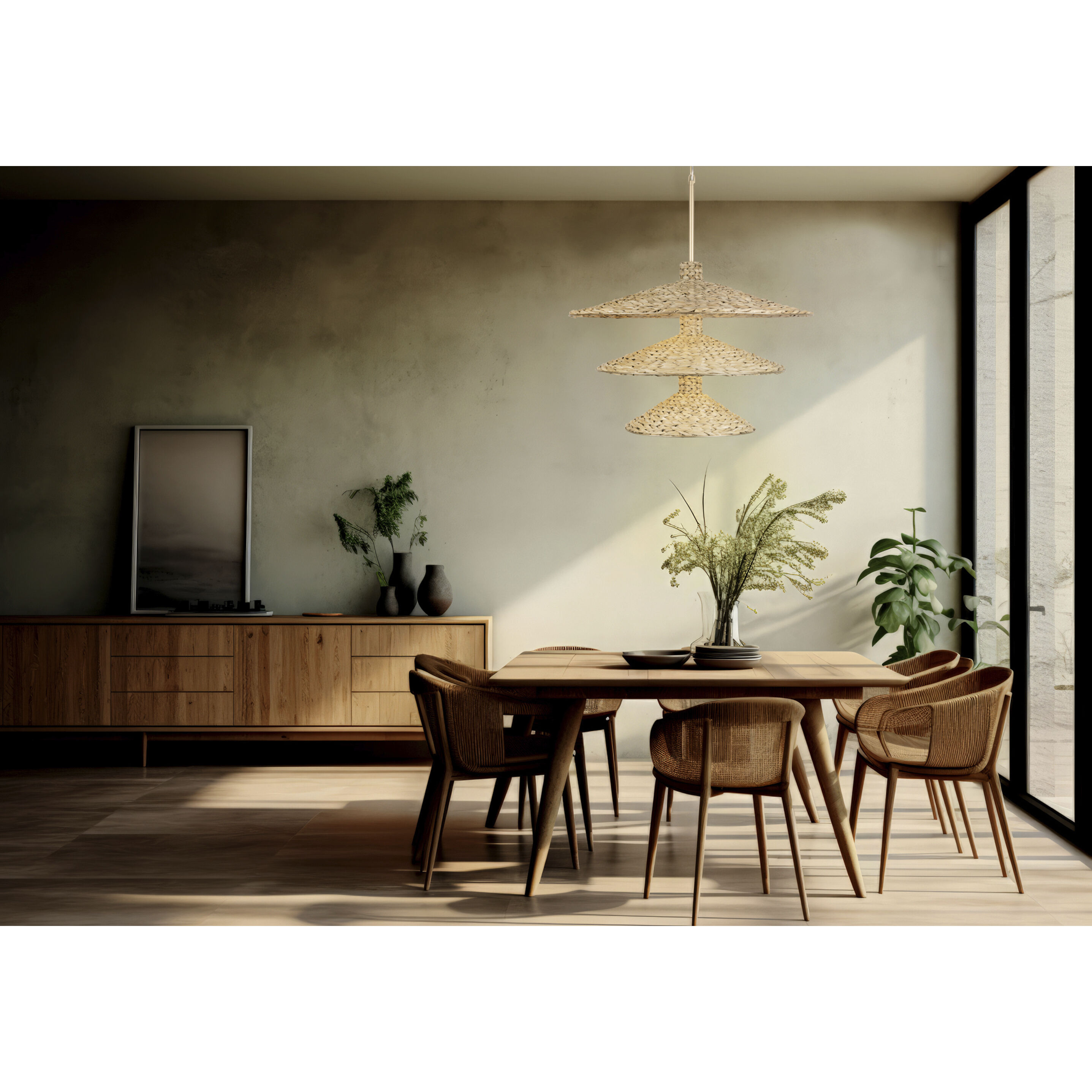 Hilton Head 15 Light 34.25 inch French Gold with Natural Seagrass Pendant Ceiling Light