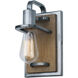 Lofty 1 Light 5 inch Wheat and Steel Vanity Light Wall Light in Steel/Wheat