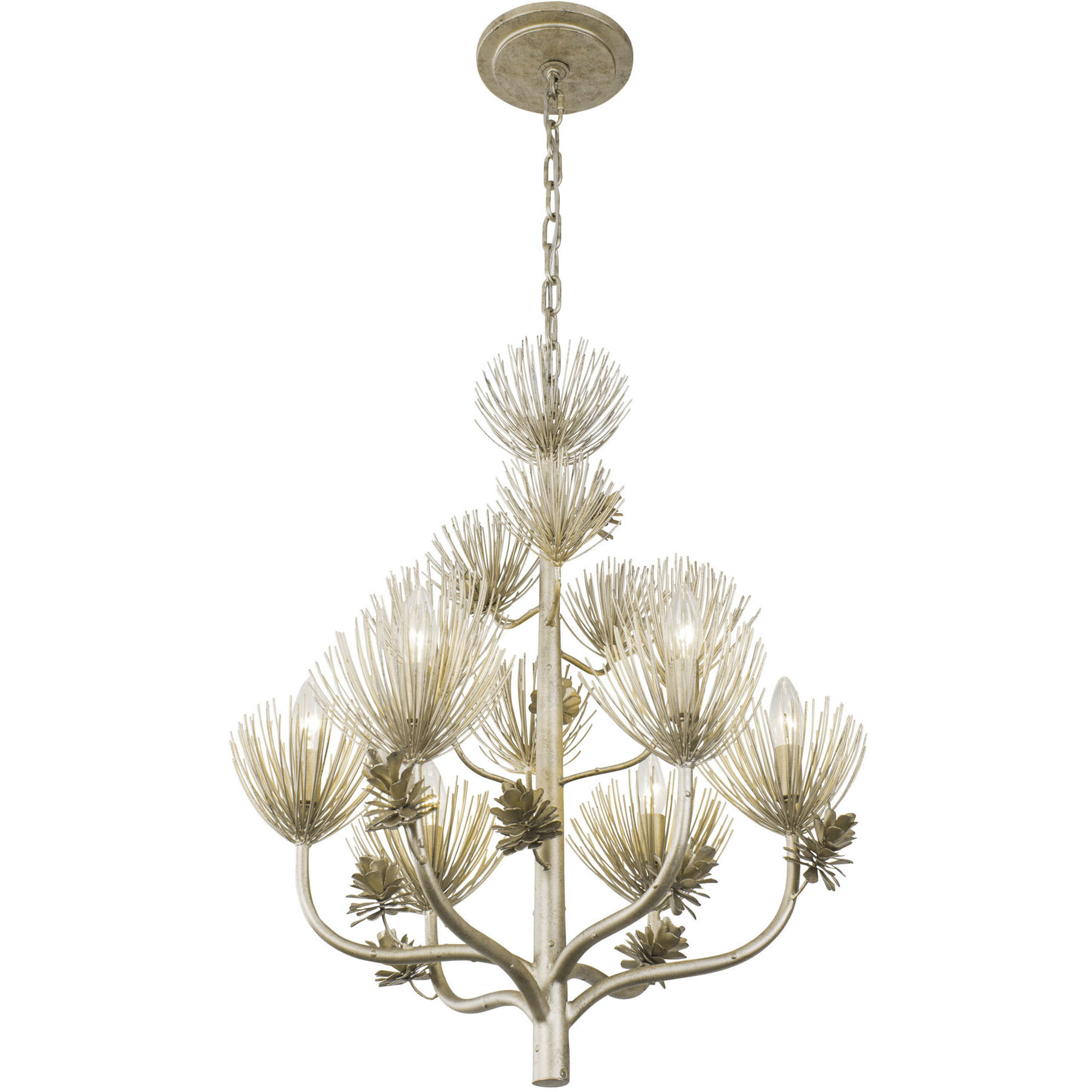 Pinion 6 Light 24 inch Zen Gold Chandelier Ceiling Light