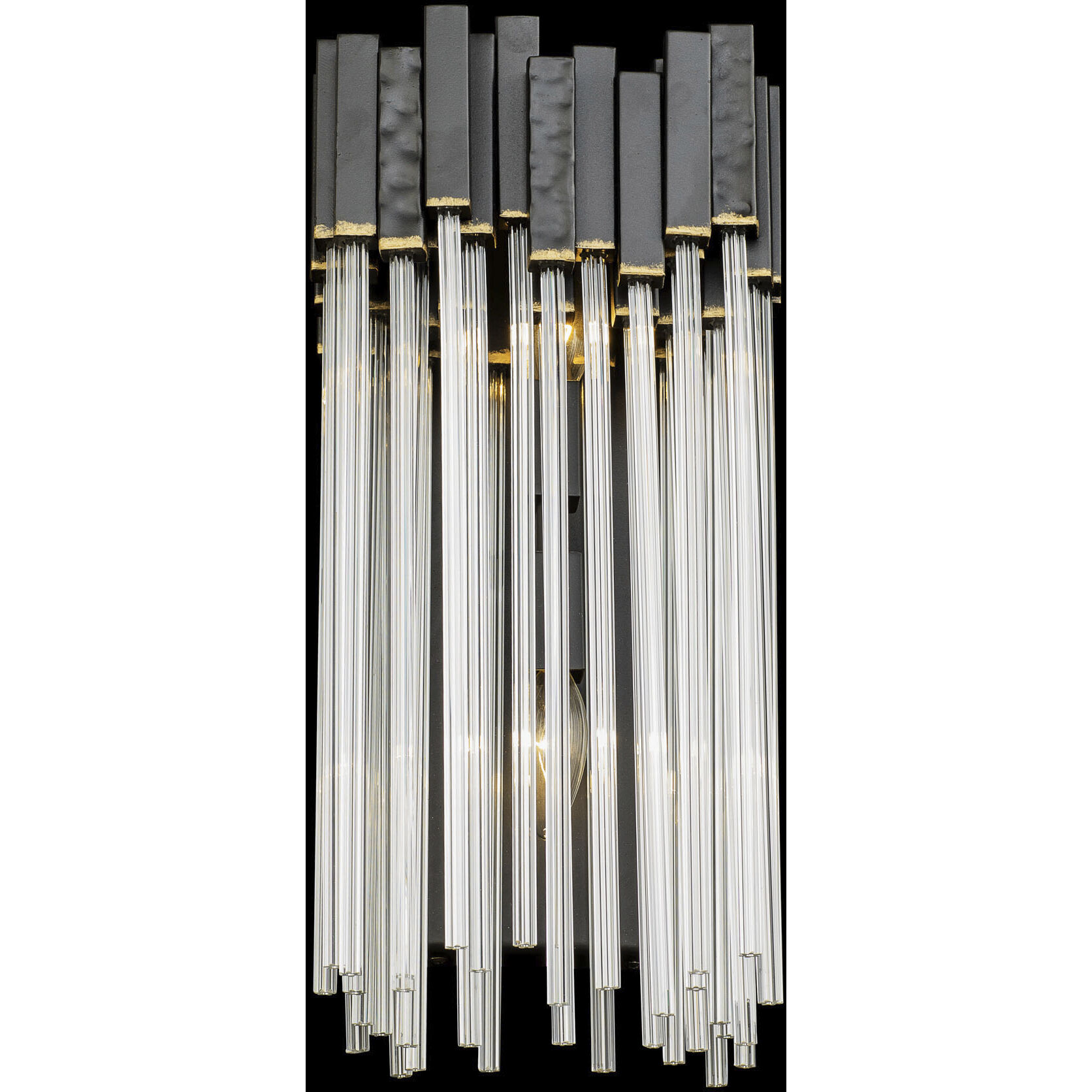Matrix 2 Light 8 inch Matte Black and French Gold Wall Sconce Wall Light in Matte Black/French Gold