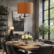 Secret Agent 3 Light 18 inch Black and Camel Leather Pendant Ceiling Light