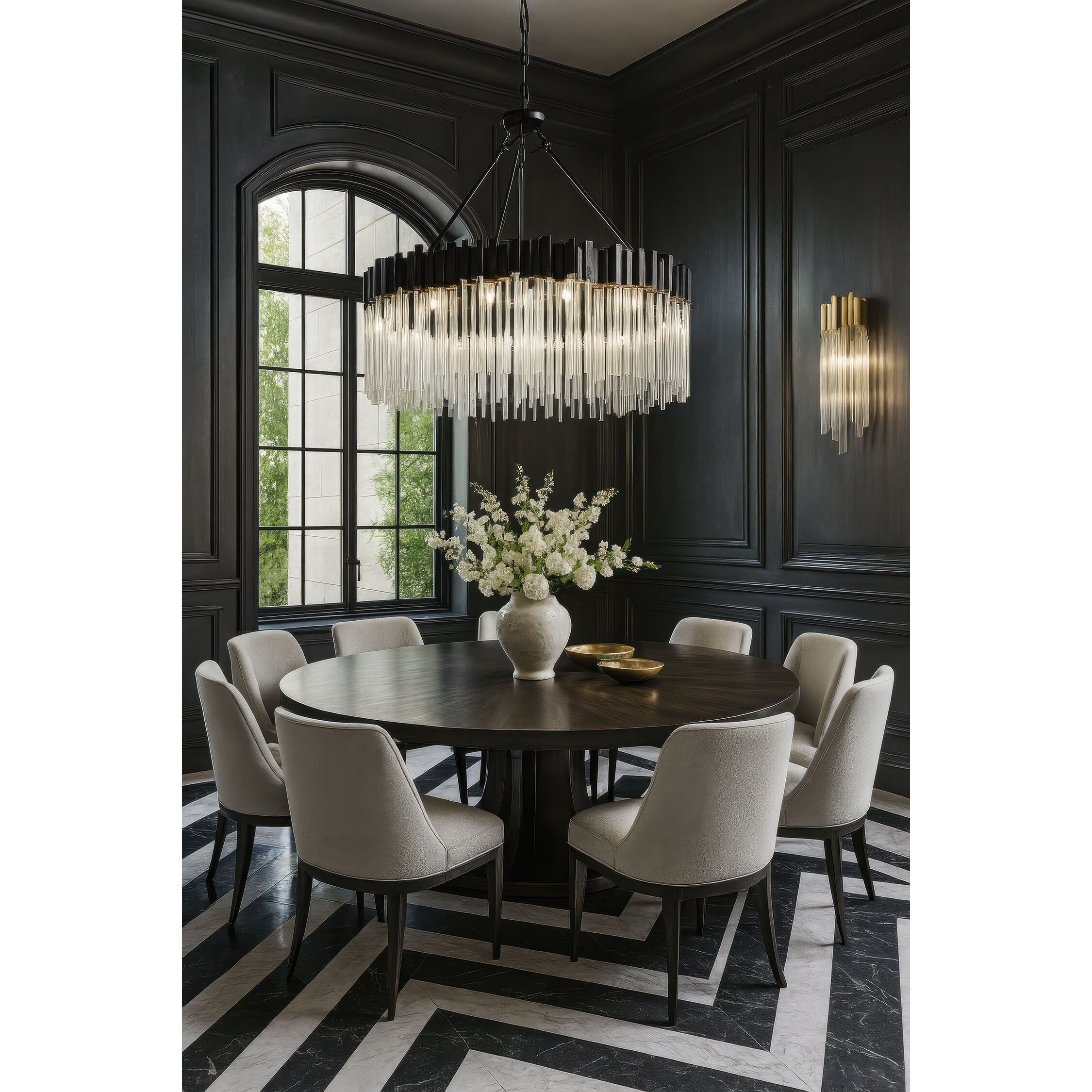 Matrix 12 Light 40 inch Matte Black and French Gold Chandelier Ceiling Light