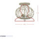 Bask 3 Light 18 inch Gold Dust Semi-Flush Ceiling Light