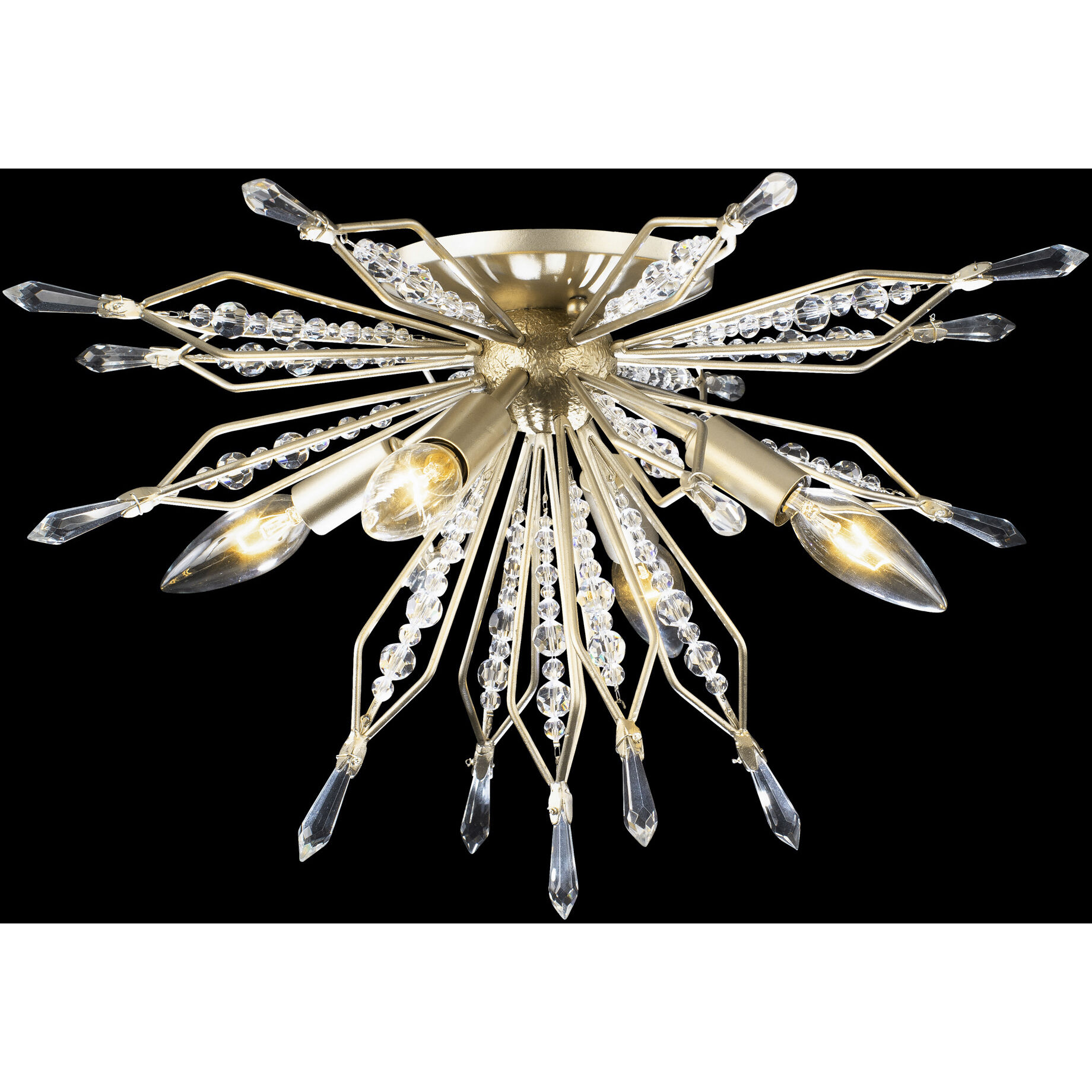 Orbital 4 Light 18.3 inch Gold Dust Semi-Flush Ceiling Light