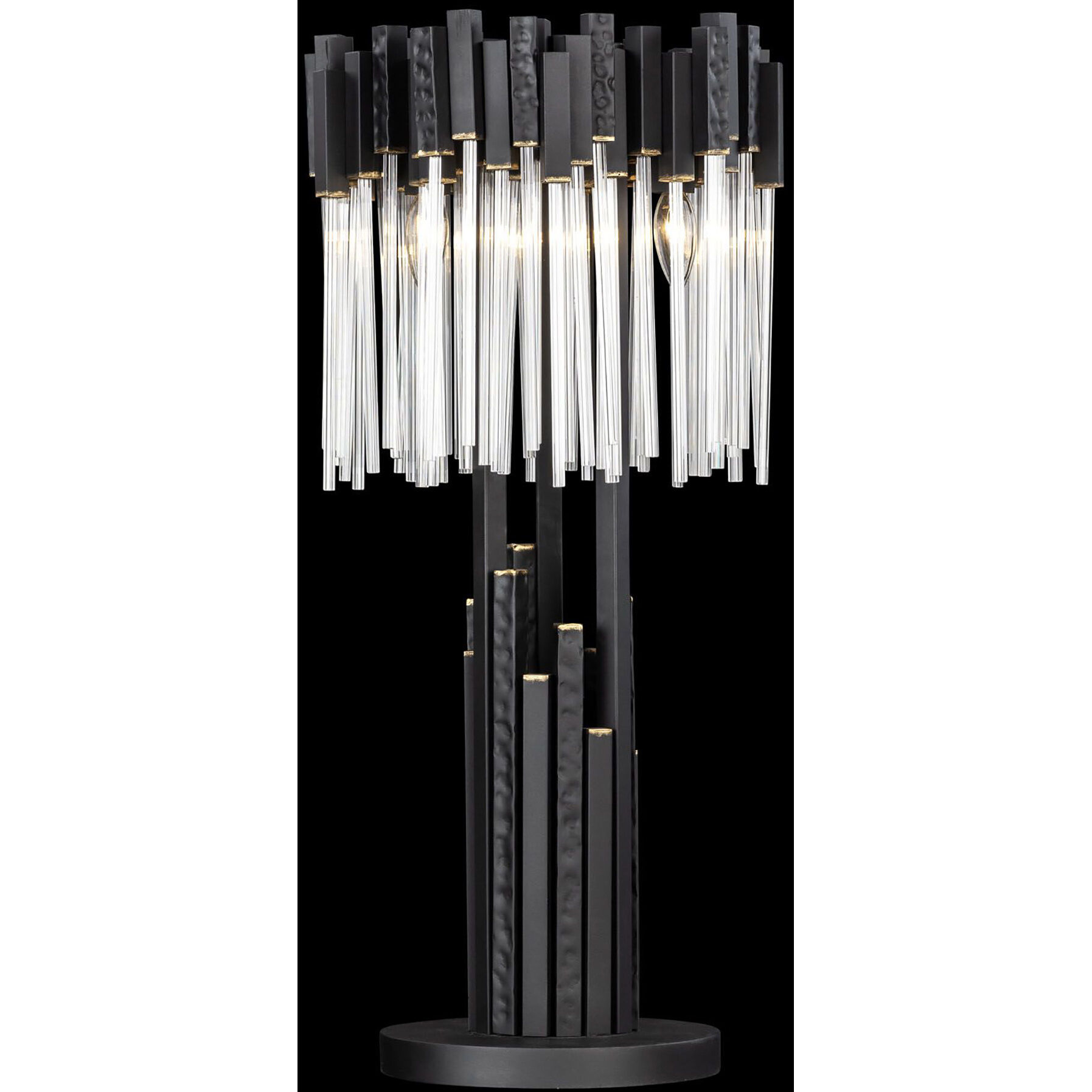 Matrix 30 inch 60 watt Matte Black Table Lamp Portable Light in Matte Black/French Gold