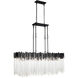 Matrix 8 Light 48.25 inch Matte Black and French Gold Linear Pendant Ceiling Light in Matte Black/French Gold