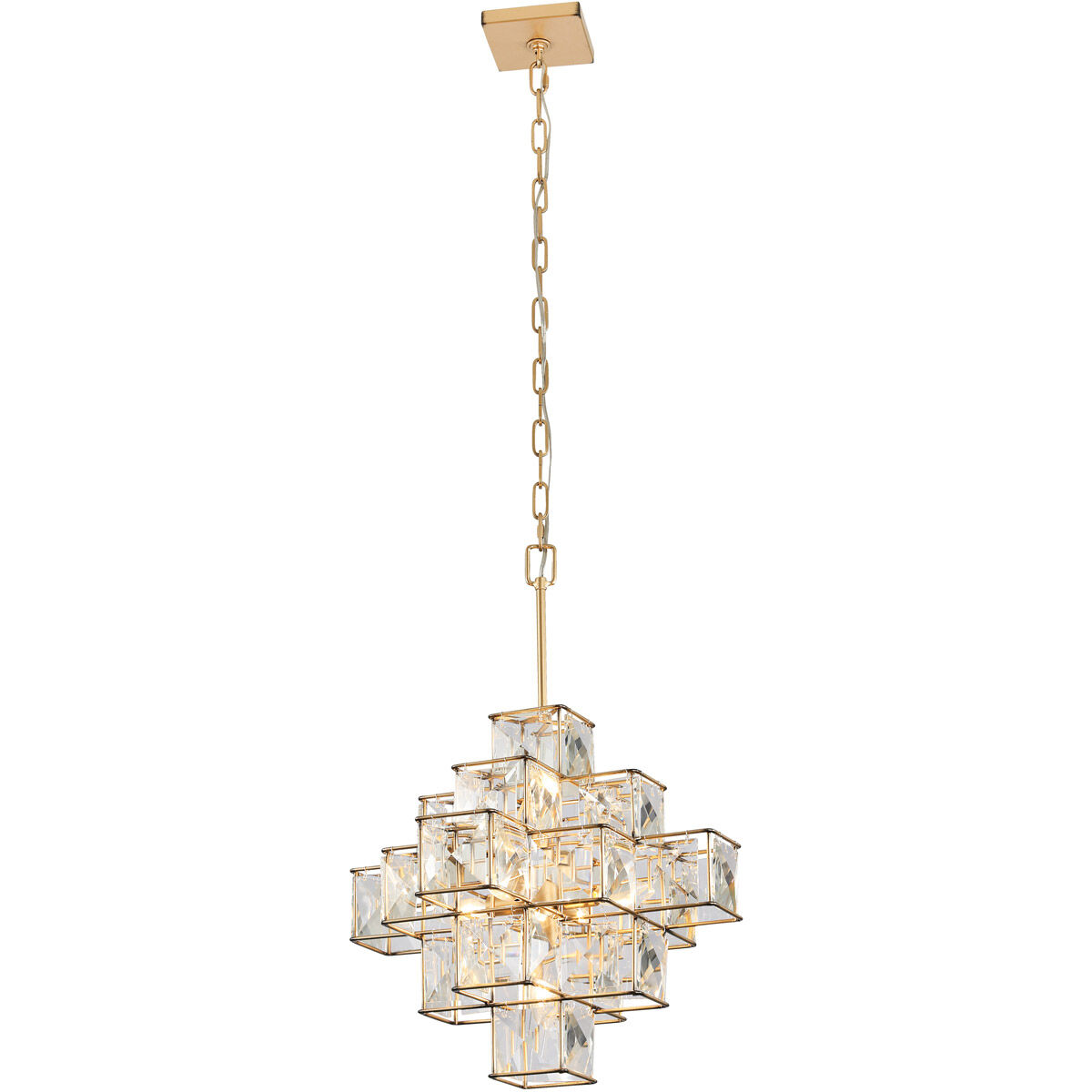 Cubic 6 Light 18.5 inch Calypso Gold Pendant Ceiling Light