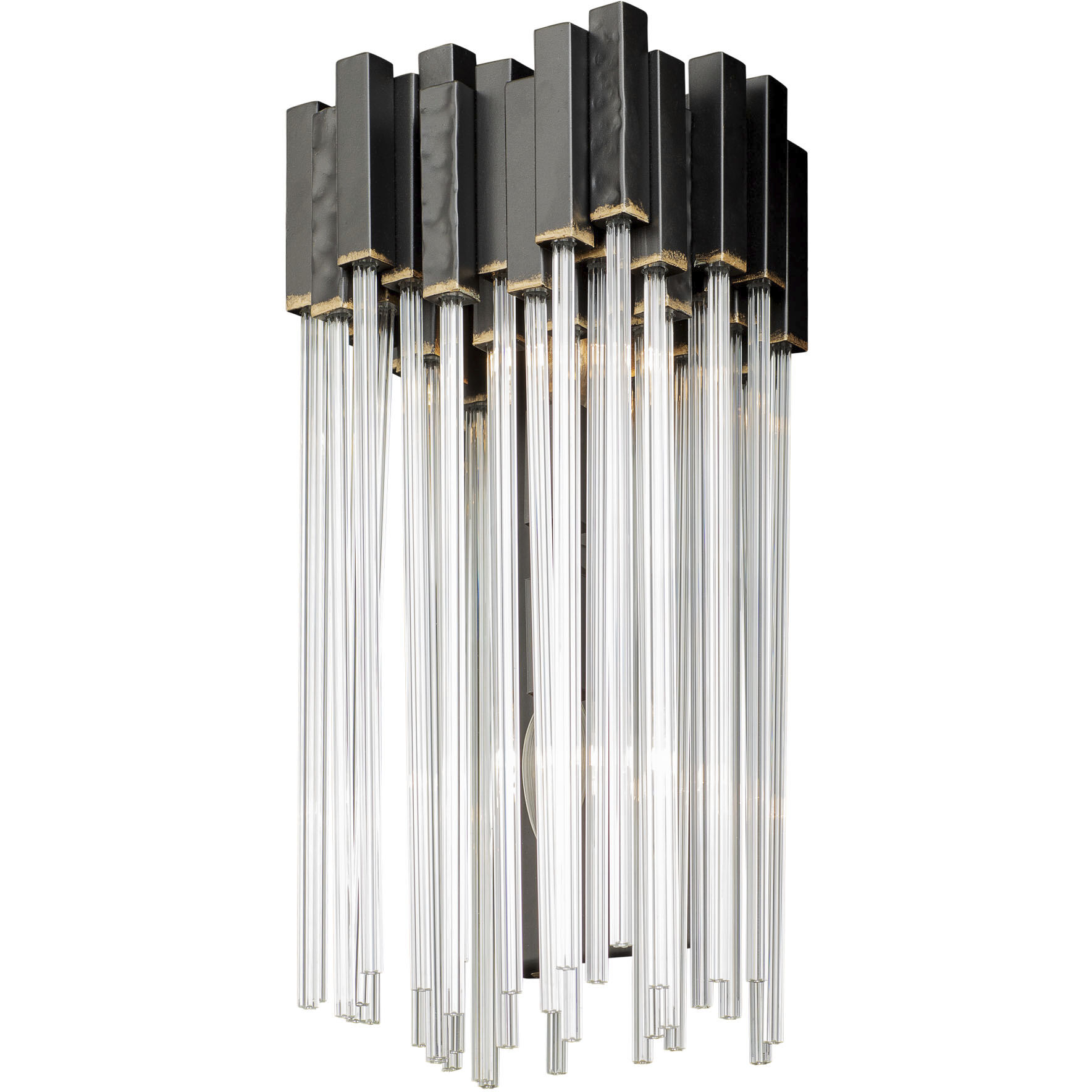 Matrix 2 Light 8 inch Matte Black and French Gold Wall Sconce Wall Light in Matte Black/French Gold