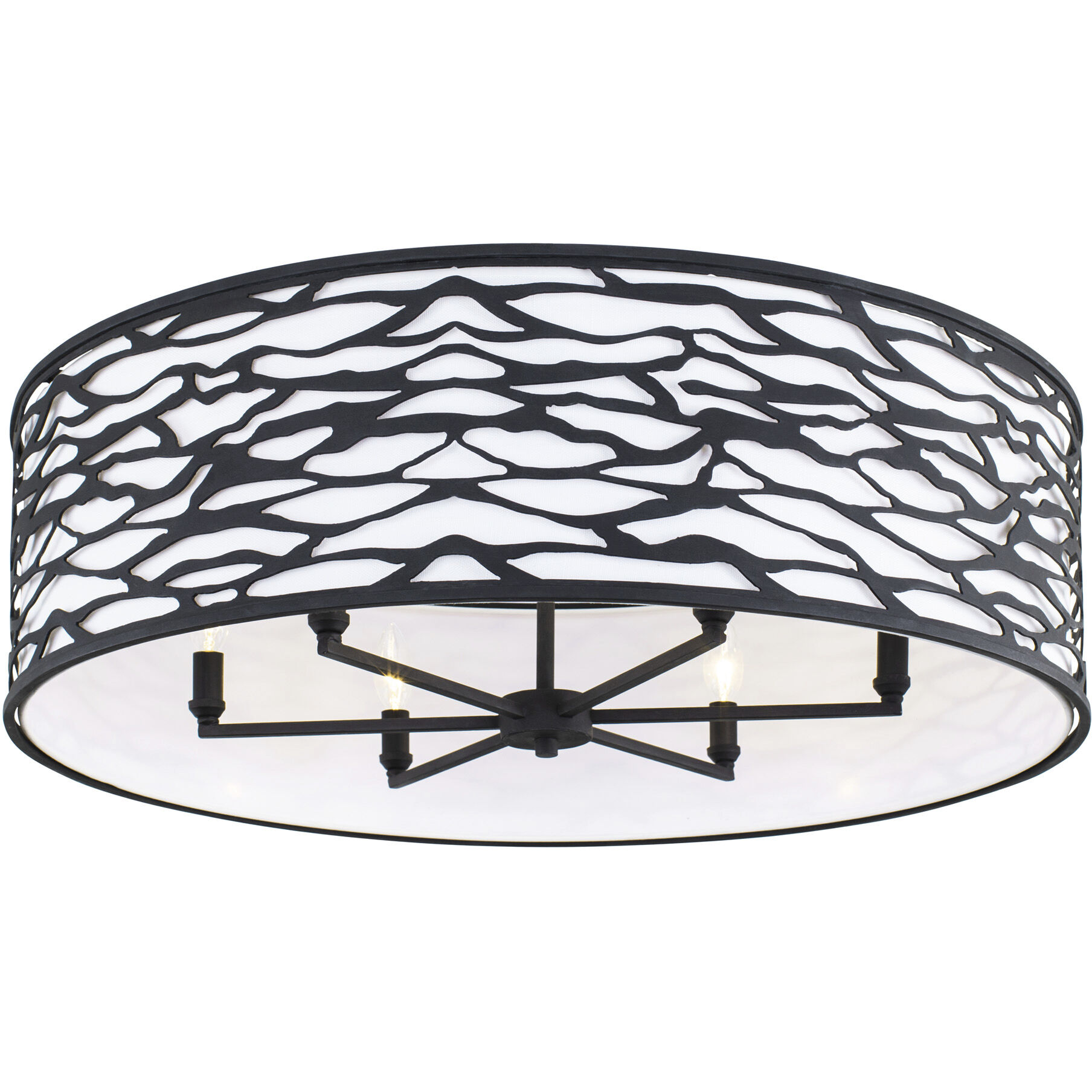 Kato 6 Light 30 inch Carbon Black Semi-Flush Mount Ceiling Light