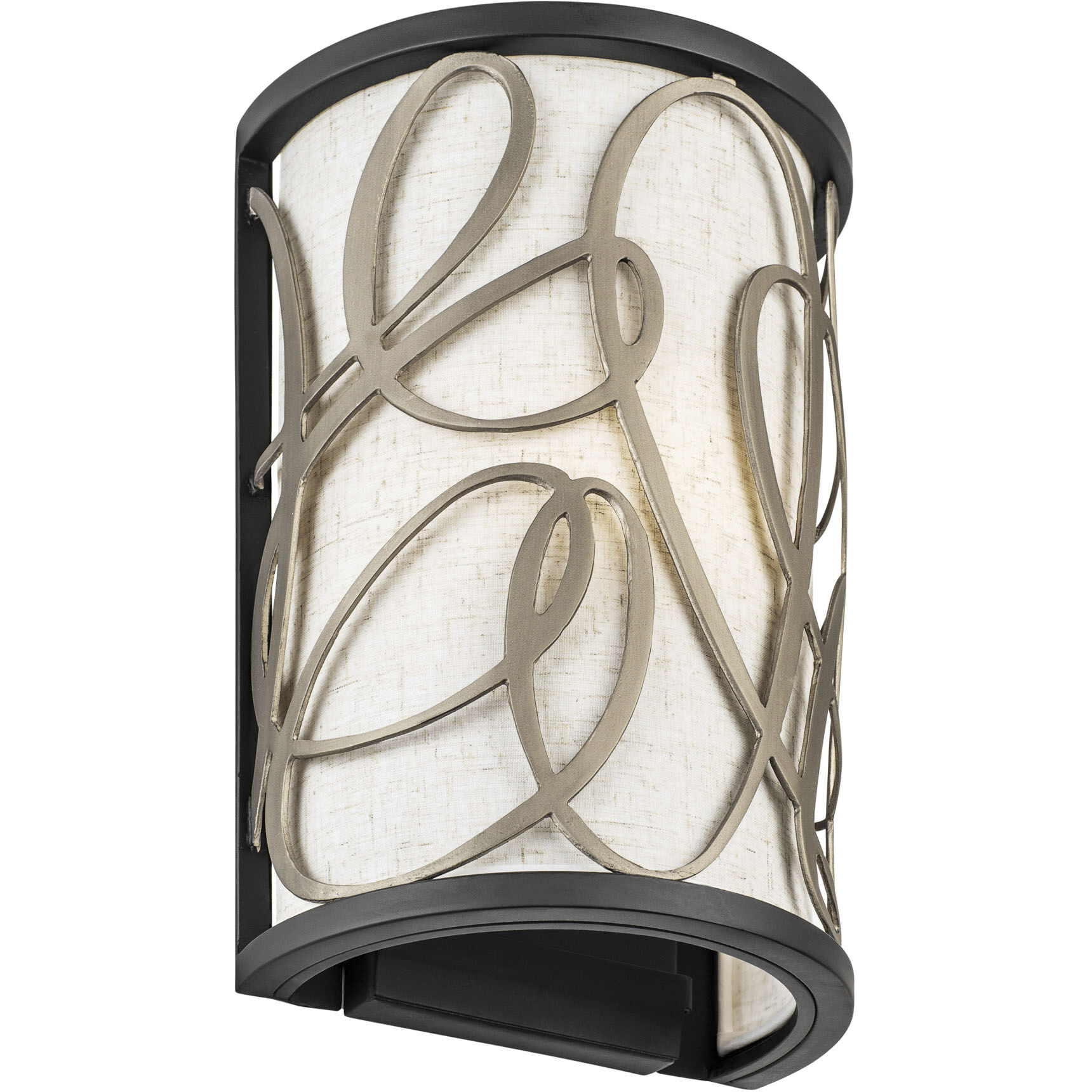 Scribble 1 Light 8 inch Matte Black with Artifact Wall Sconce Wall Light, Smithsonian Collaboration