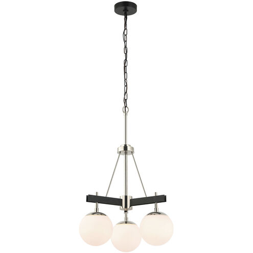 Allie 3 Light 18 inch Black and Polished Nickel Chandelier Ceiling Light in Black/Polished Nickel