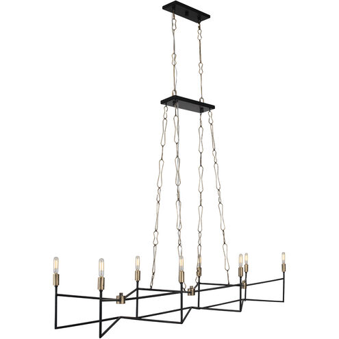 Bodie 8 Light 54 inch Havana Gold and Carbon Linear Pendant Ceiling Light