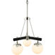 Allie 3 Light 18 inch Black/Polished Nickel Chandelier Ceiling Light