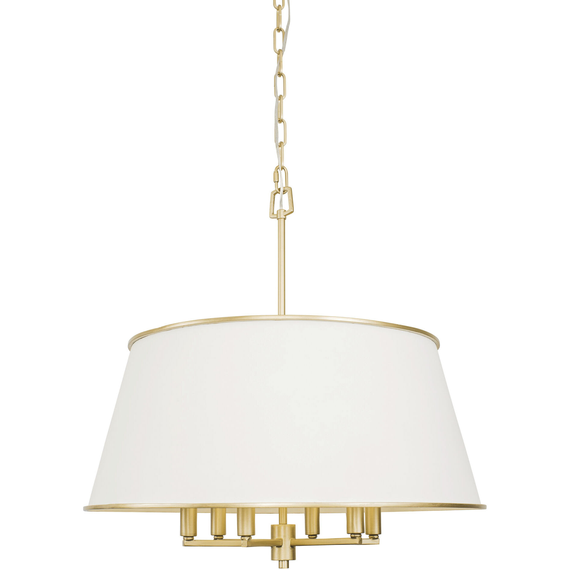 Coco 6 Light 24 inch Matte White/French Gold Pendant Ceiling Light