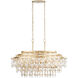 Kalani 9 Light 42 inch French Gold Linear Pendant Ceiling Light, Smithsonian Collaboration