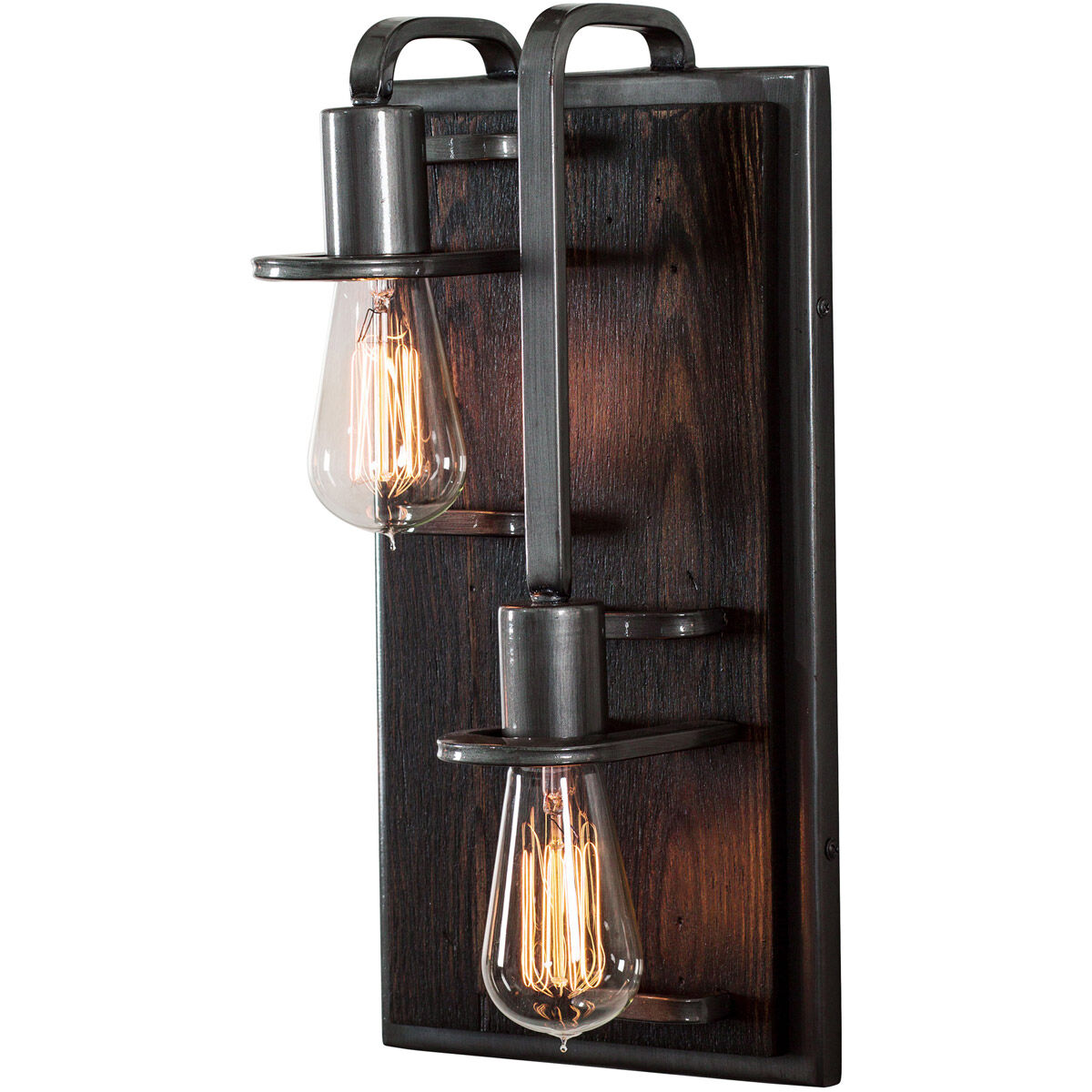 Lofty 2 Light 8 inch Steel and Faux Zebrawood Wall Sconce Wall Light in Right