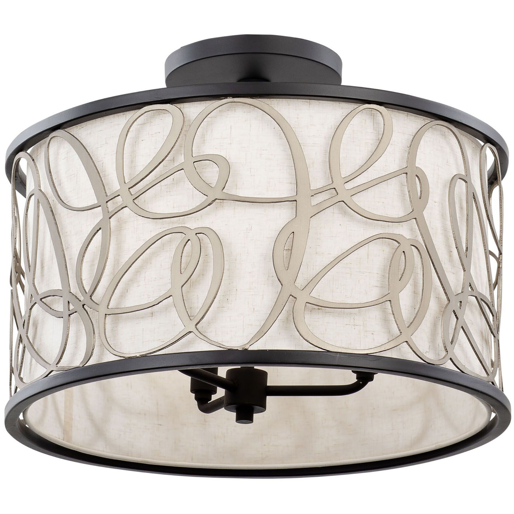 Scribble 3 Light 18 inch Matte Black Pendant Ceiling Light, Smithsonian Collaboration