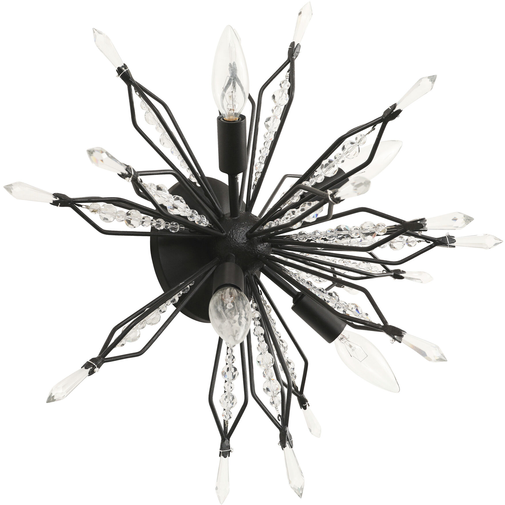 Orbital 4 Light 18.3 inch Carbon Semi-Flush Ceiling Light