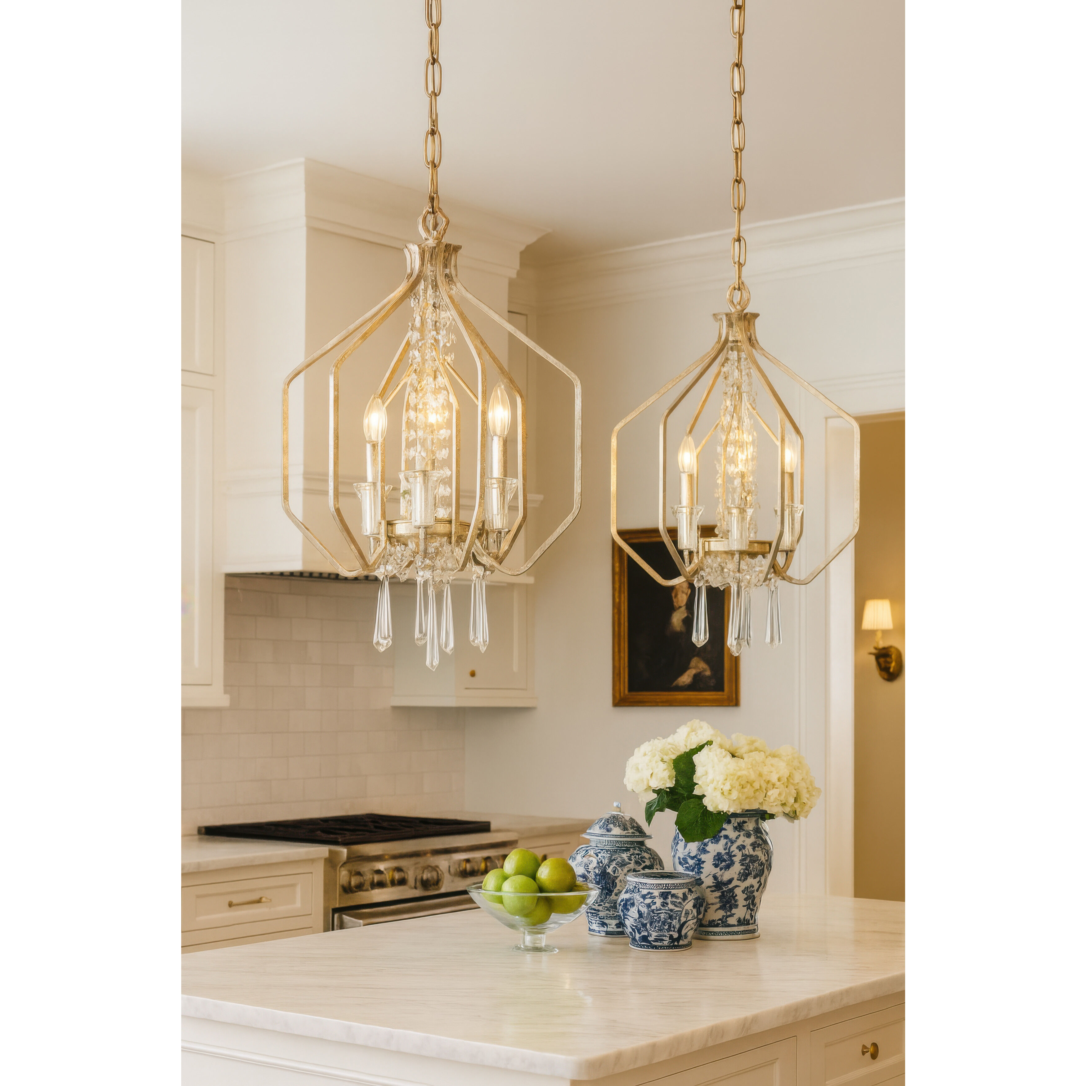 Barcelona 4 Light 18 inch Transcend Silver Pendant Ceiling Light