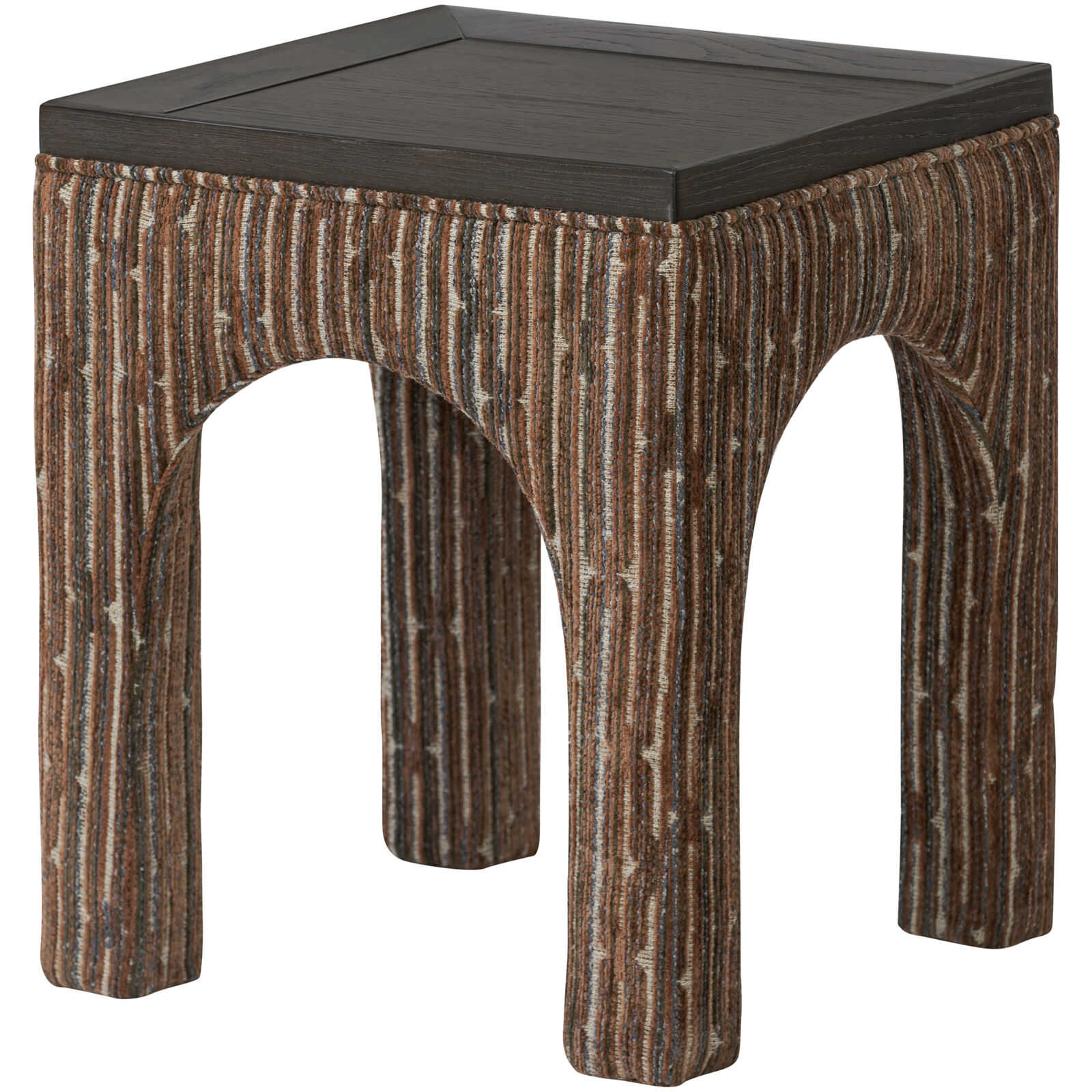 Continental Side Table in Dark Brown Oak with Geo