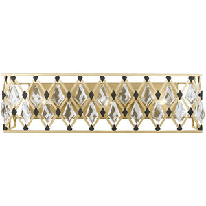 Windsor 3 Light 23.75 inch French Gold and Matte Black Bath Vanity Wall Light