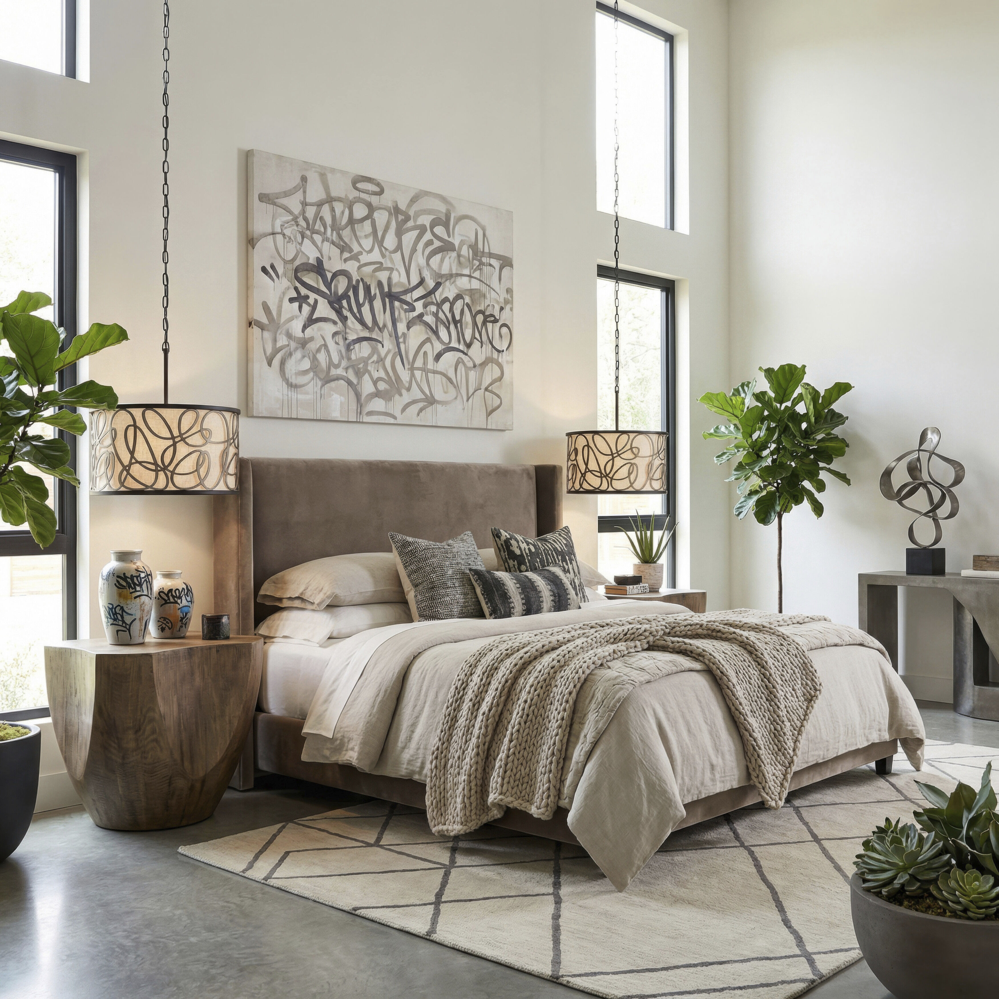 Scribble 3 Light 18 inch Matte Black with Artifact Pendant Ceiling Light, Semi-Flush Convertible, Smithsonian Collaboration