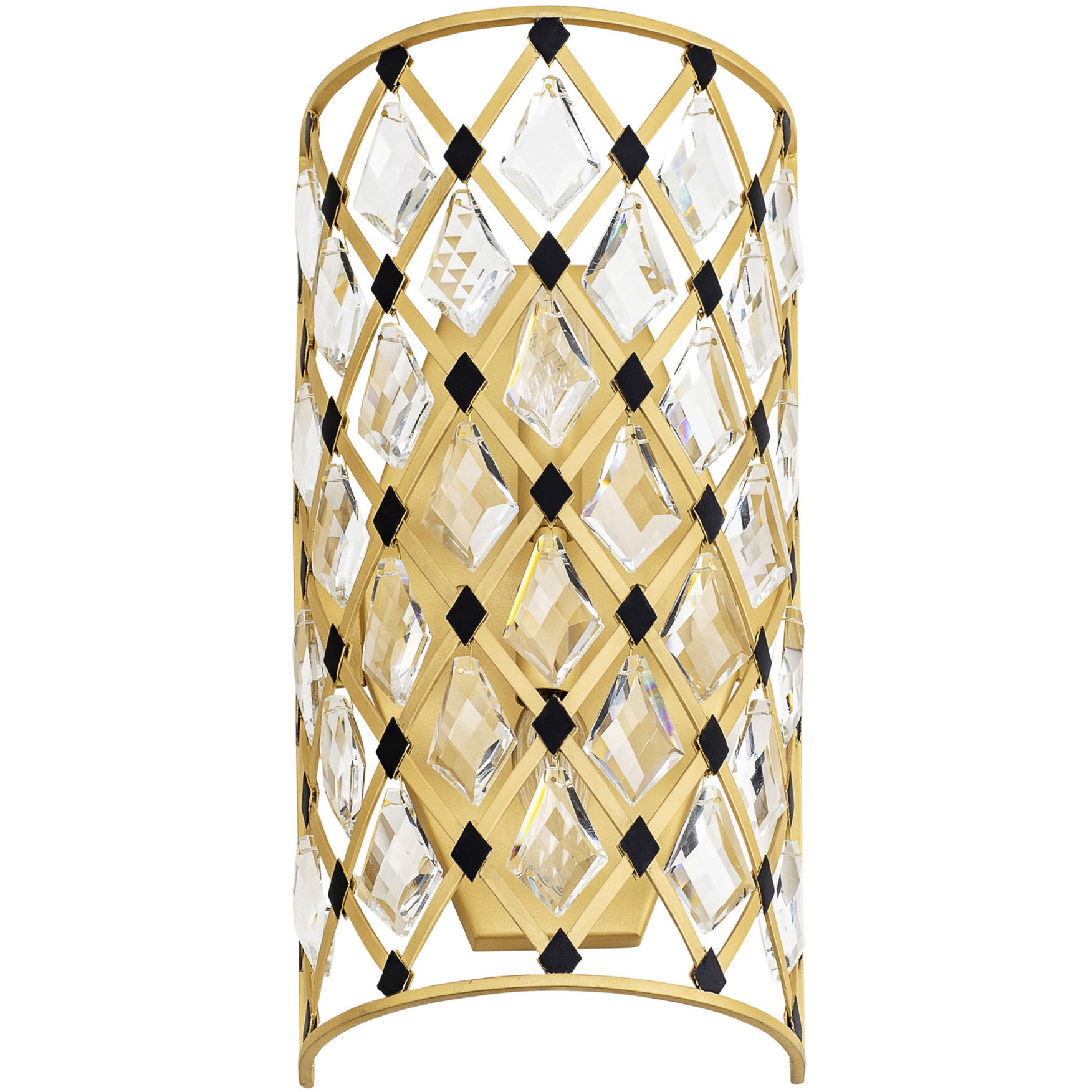 Windsor Sconce Wall Light in French Gold and Matte Black