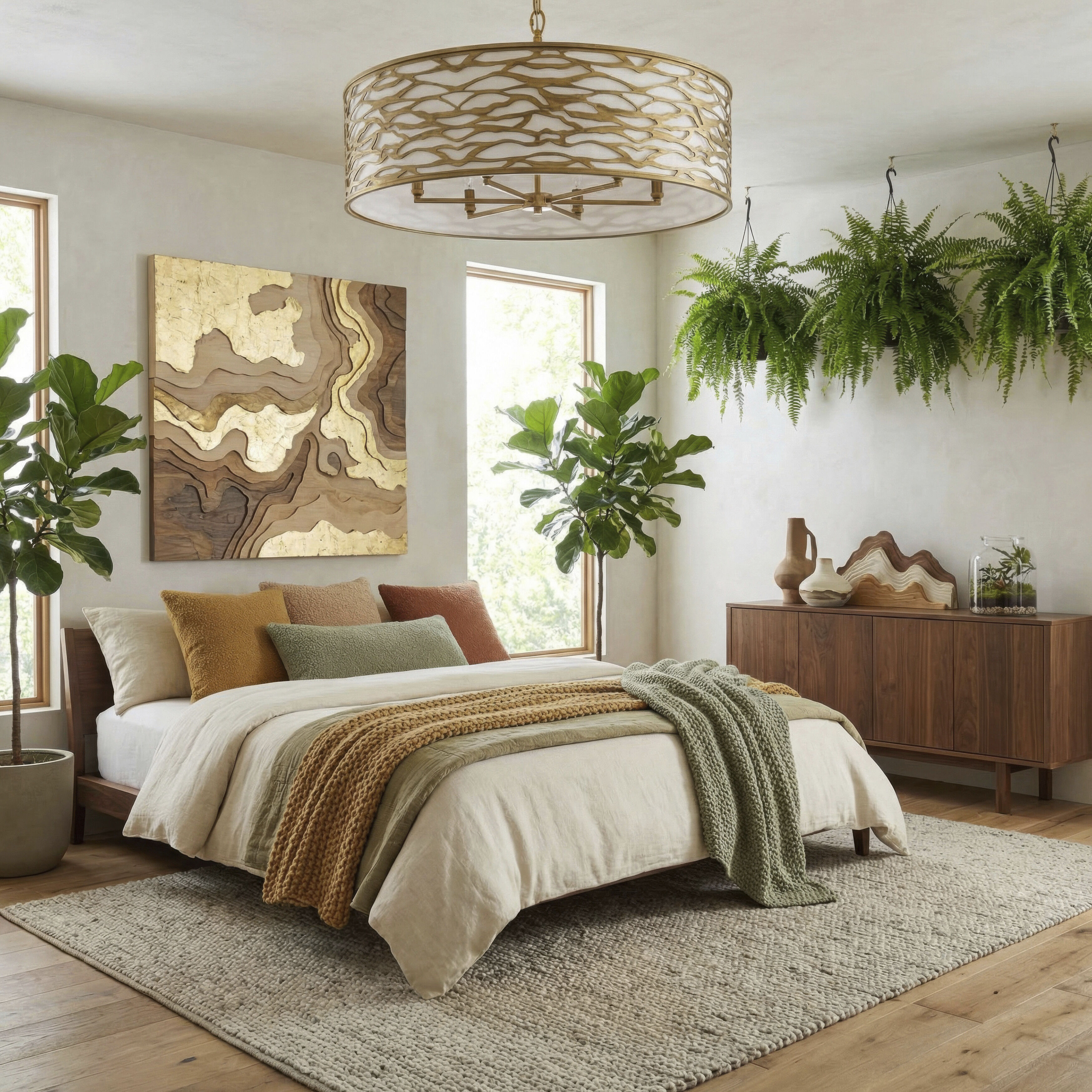 Kato 6 Light 30 inch REF Pendant Ceiling Light in Havana Gold