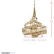 Flow 6 Light 26 inch Baguette and Natural Rattan Pendant Ceiling Light in Baguette/Natural Rattan, Smithsonian Collaboration