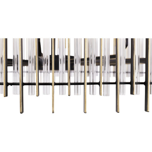Park Row 10 Light 40 inch Matte Black and French Gold Pendant Ceiling Light, Smithsonian Collaboration