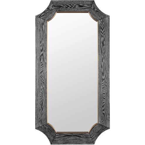 Farra 54 X 28 inch Cerused Black with Weathered Brass Wall Mirror