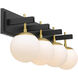 Allie 4 Light 30.25 inch Black/Satin Brass Bath Vanity Light Wall Light