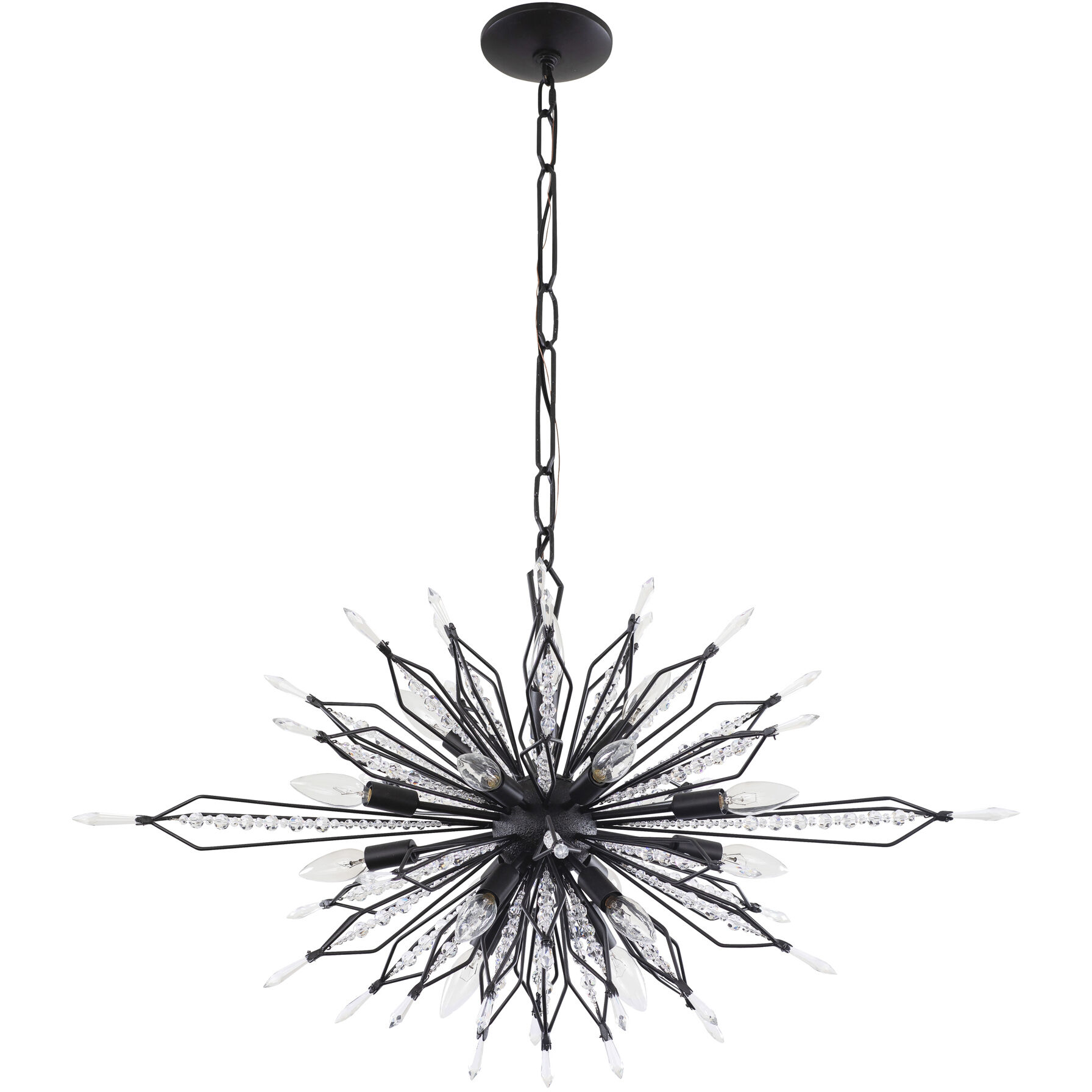 Orbital 16 Light 36 inch Carbon Linear Pendant Ceiling Light