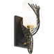 Flow Sconce Wall Light in Right, Matte Black/French Gold, Right