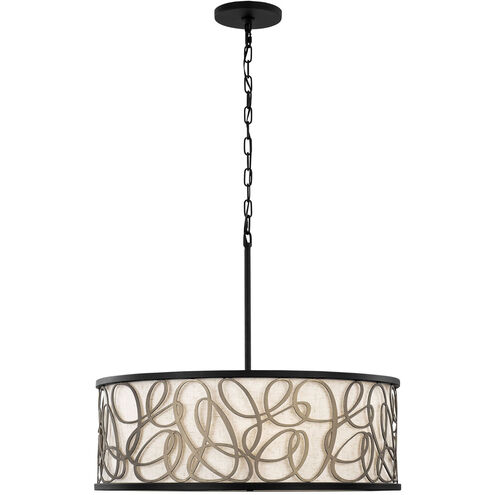 Scribble 6 Light 28 inch Matte Black Pendant Ceiling Light, Smithsonian Collaboration