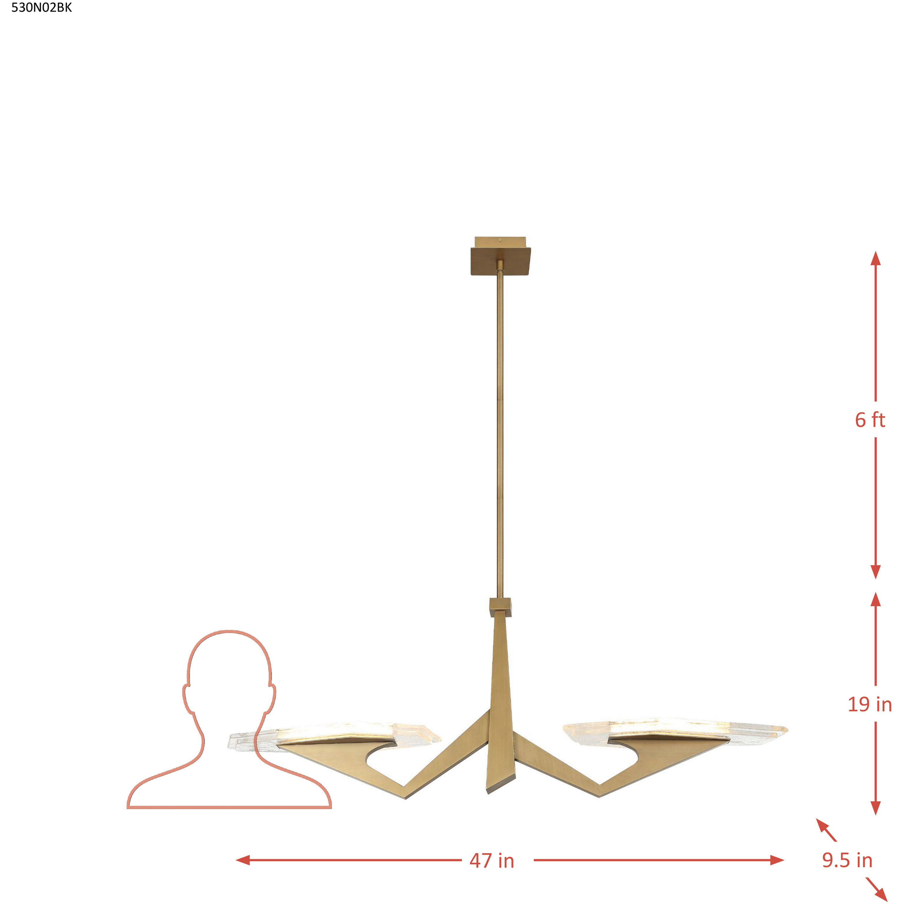 Down the Wrong Path 2 Light 47 inch Brass Kisser Linear Pendant Ceiling Light