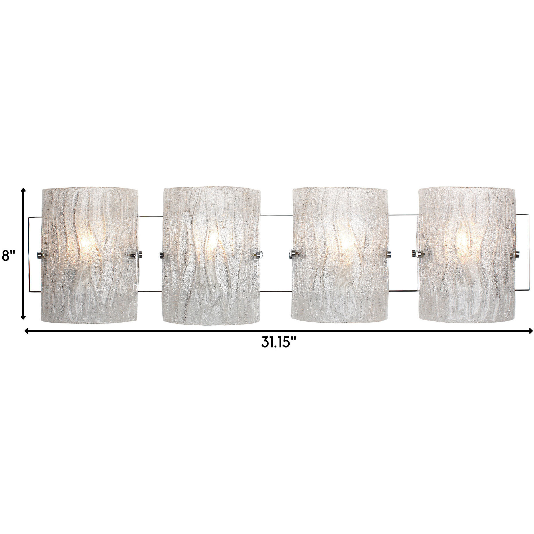 Brilliance 4 Light 31.15 inch Chrome Bath Vanity Light Wall Light