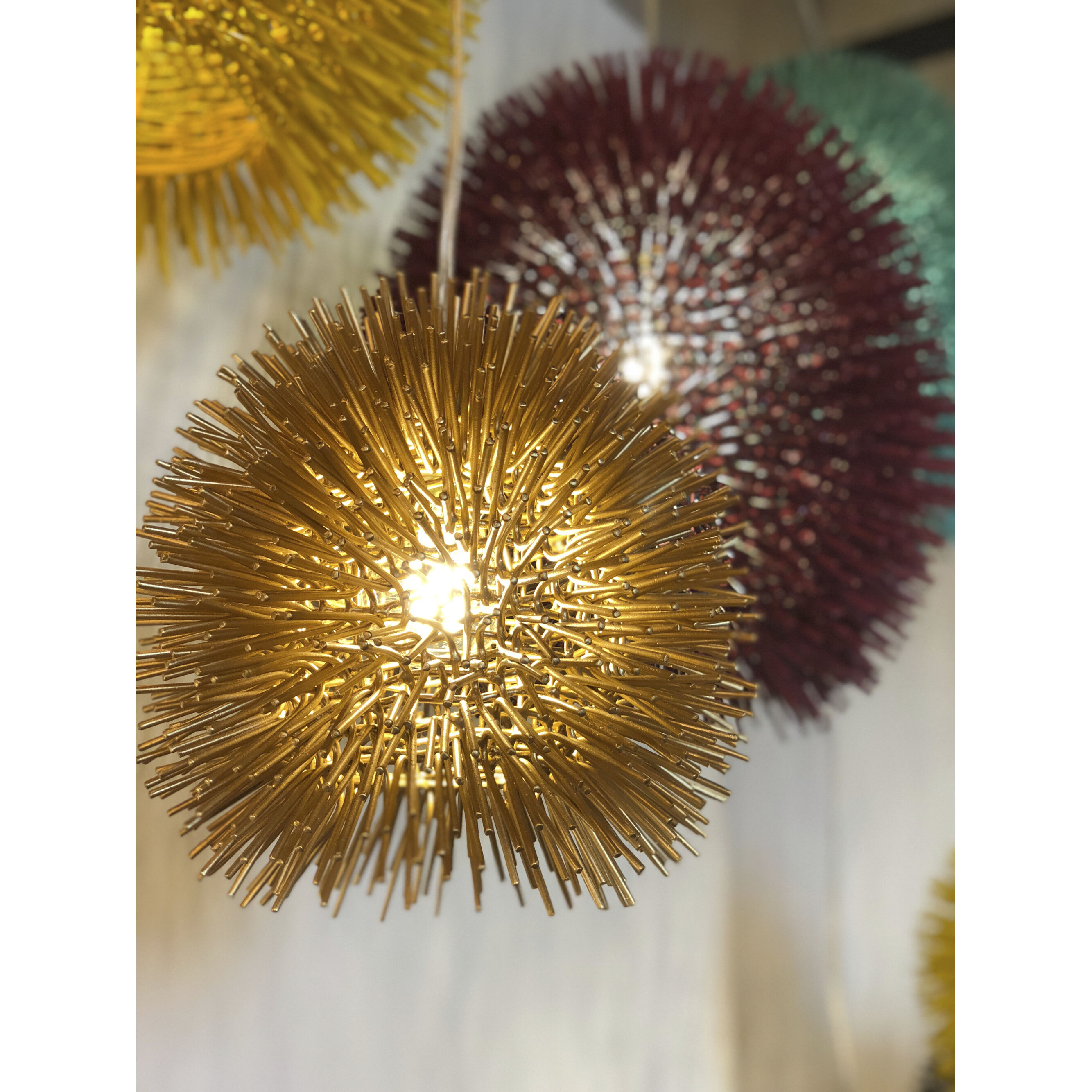 Urchin 1 Light 6.3 inch Gold Mini Pendant Ceiling Light