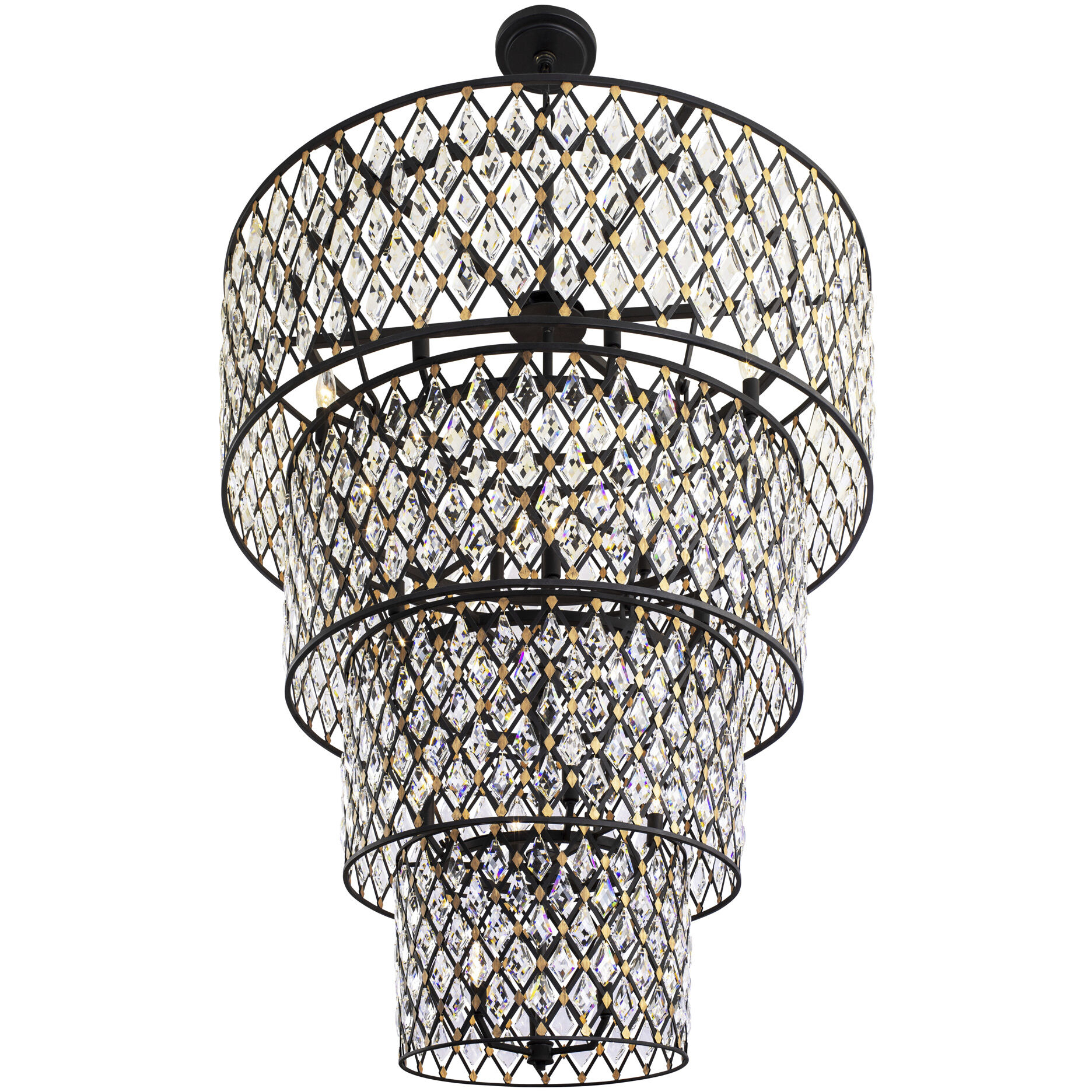 Windsor 21 Light 40 inch Carbon and Havana Gold Chandelier Ceiling Light