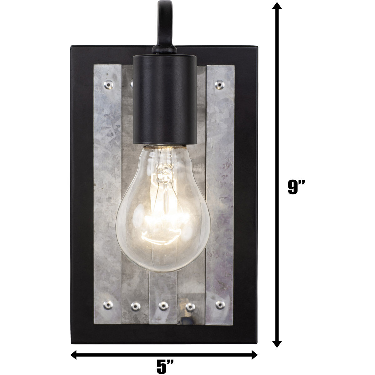 Abbey Rose 1 Light 5 inch Black and Galvanized Wall Sconce Wall Light