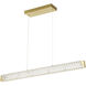 Golden Ratio 1 Light 37.4 inch Satin Gold Linear Pendant Ceiling Light
